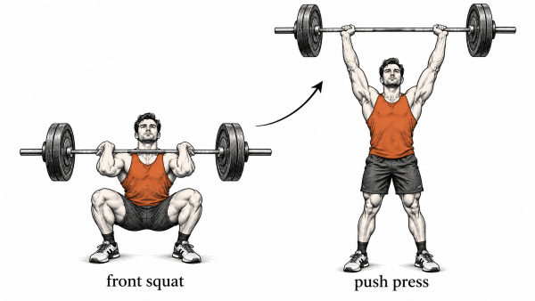 Décomposition technique du thruster : front squat puis push press